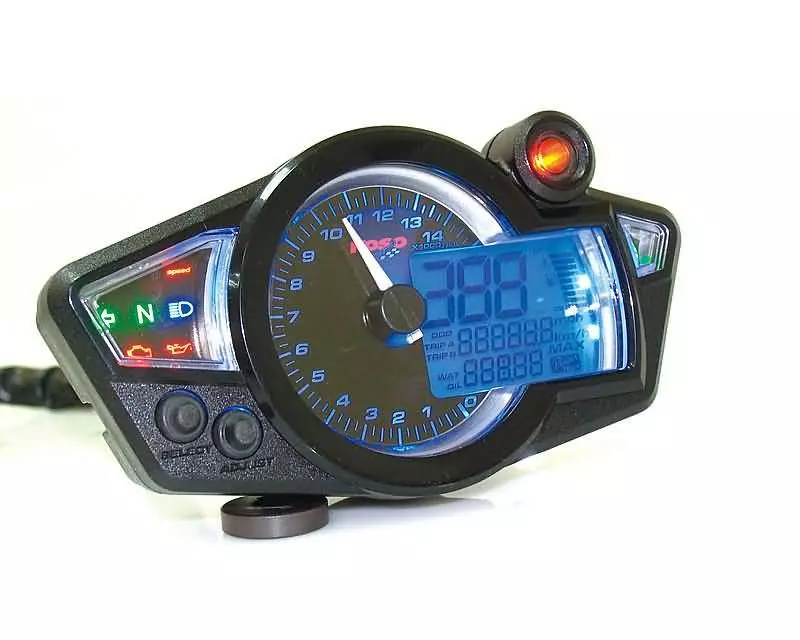 Multifunctional Speedometer Koso RX1N GP Style Black, Blue Lighting
