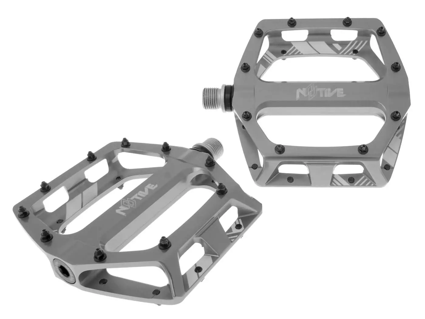 Buy now: N8tive Flat Pedal DH 105x110mm - Grey N8tive Flat Pedal DH 105x110mm - Grey