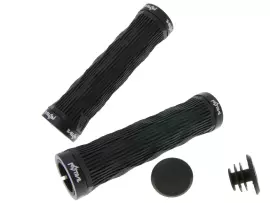 N8tive Double Lock-on Grip Set GEO 130mm - Black
