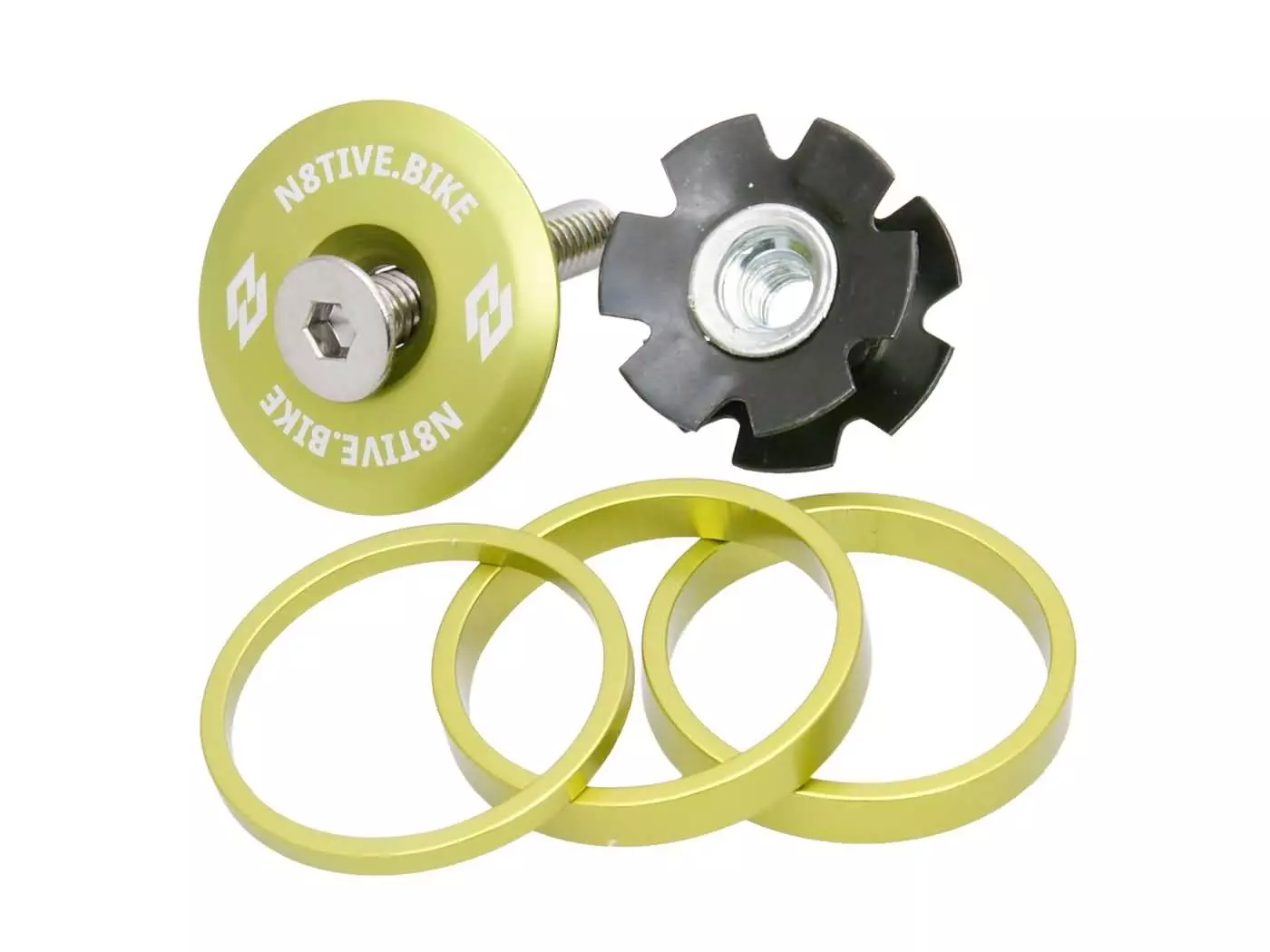 N8tive Spacer Kit With Headset Cap - Green