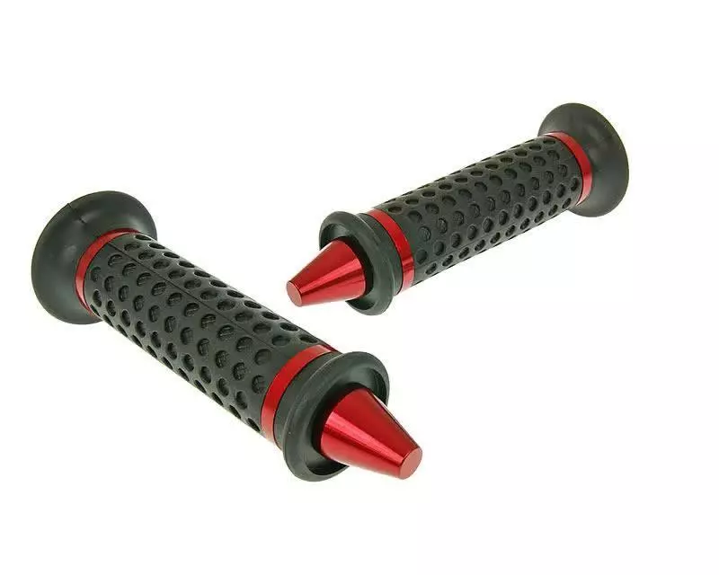 Handlebar Rubber Grip Set Cone Shaped Red