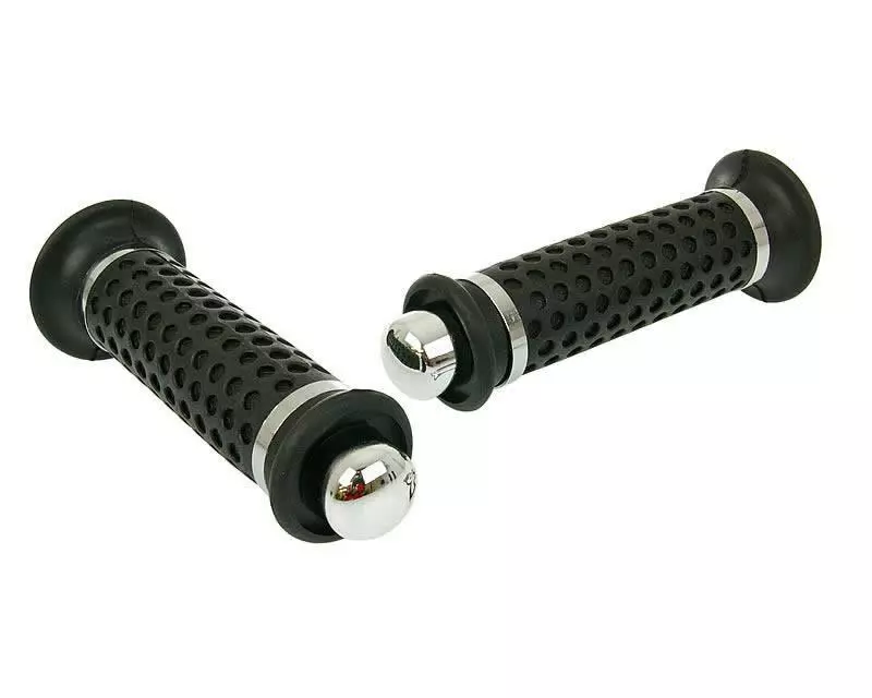 Buy now: Handlebar Rubber Grip Set Round End Cap Chrome Handlebar Rubber Grip Set Round End Cap Chrome