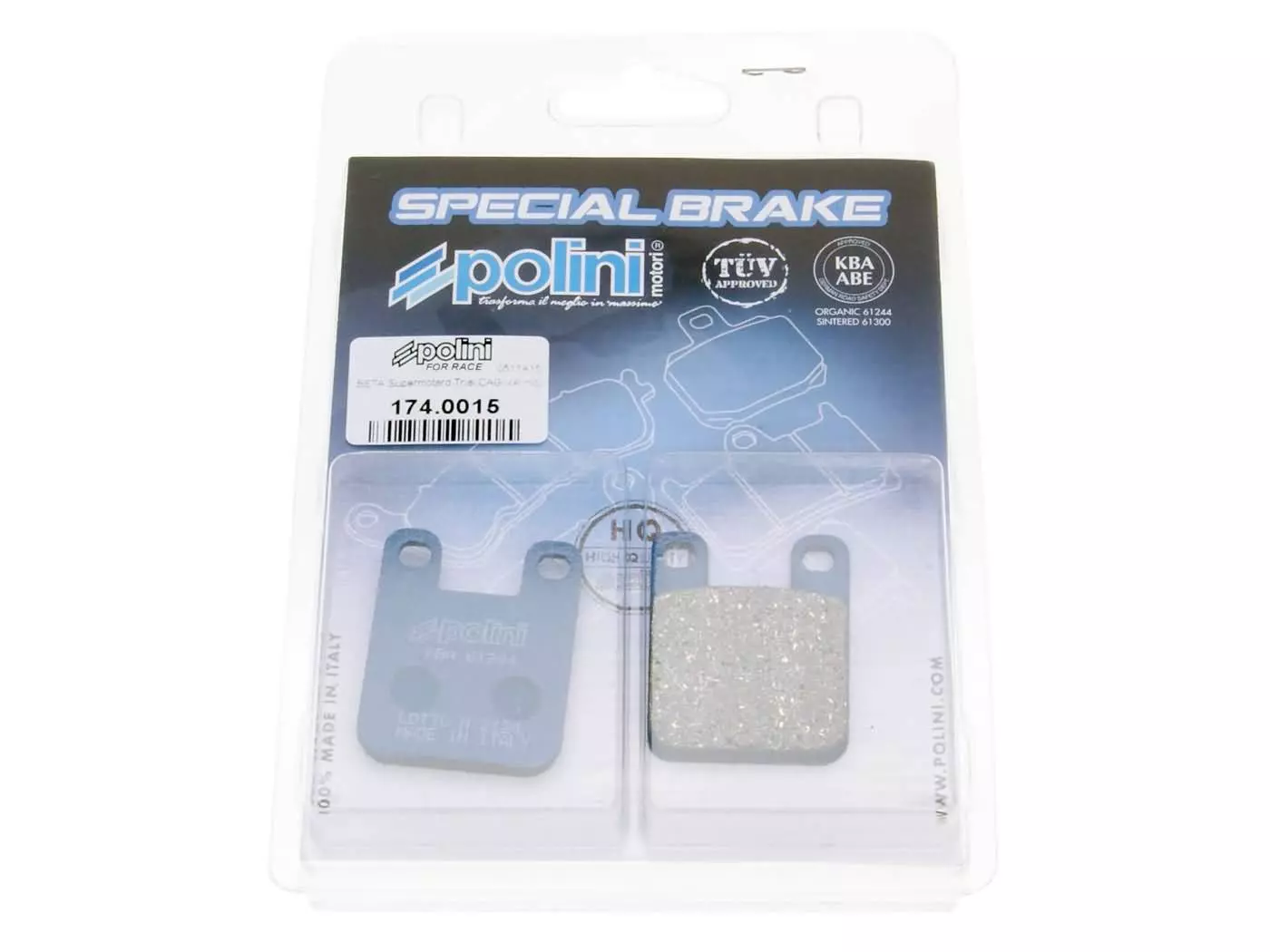 Brake Pads Polini Organic For Race For Derbi Gilera Italjet Peugeot