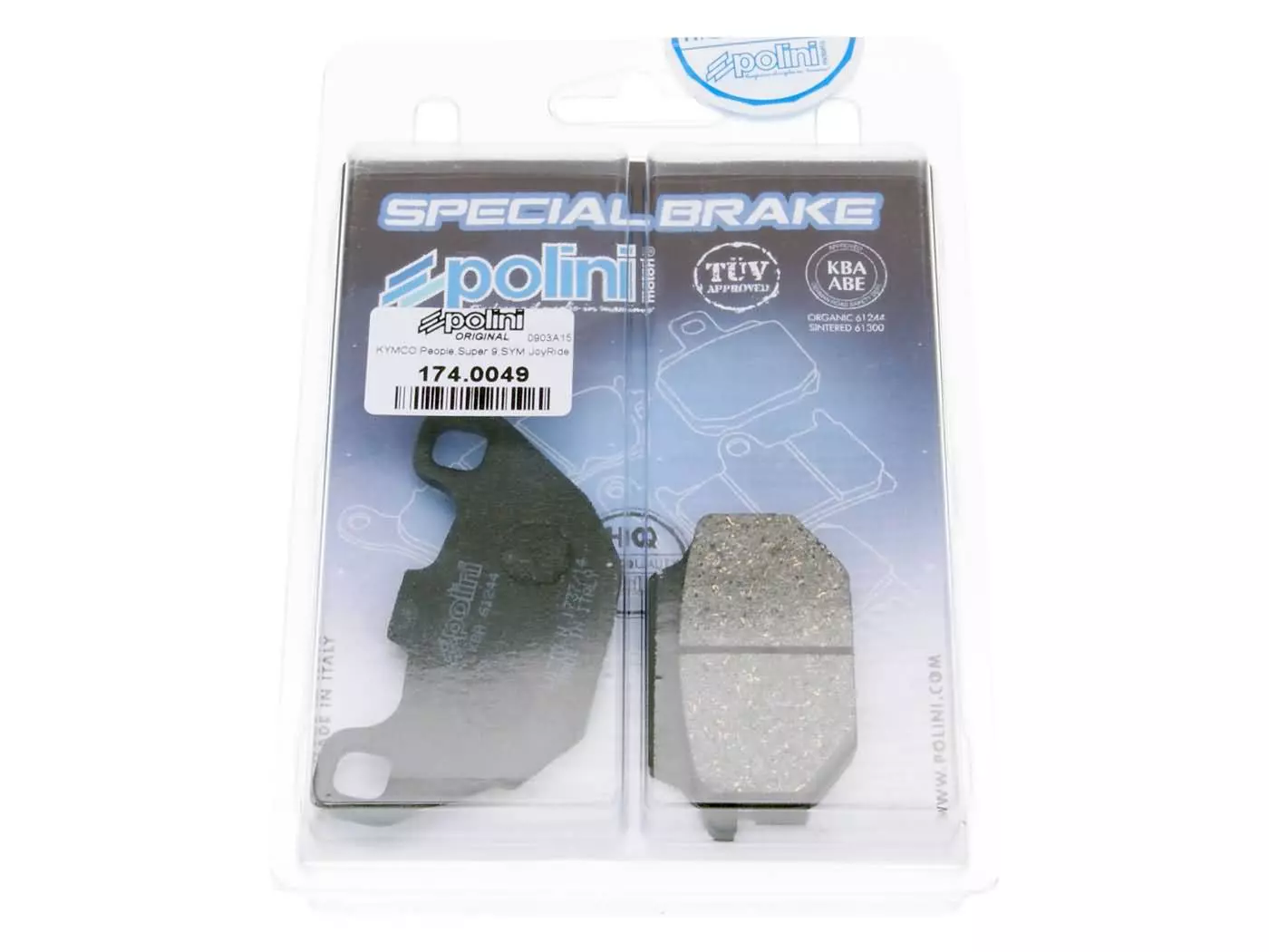 Brake Pads Polini Organic For Kymco, Agility, People S, Super 8