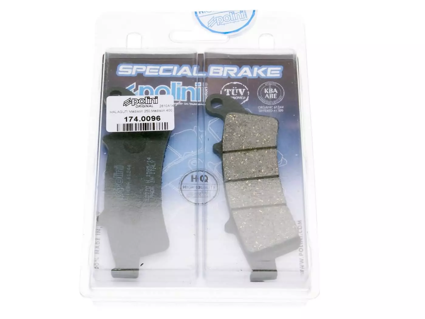 Brake Pads Polini Organic For Aprilia Atlantic, Kymco People GT