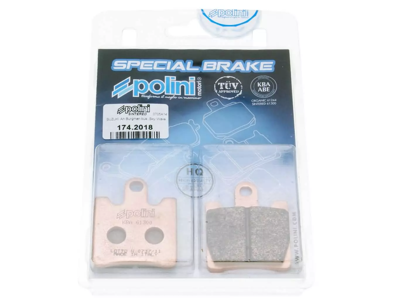 Brake Pads Polini Sintered For Suzuki AN Burgman 250, 400 -2006