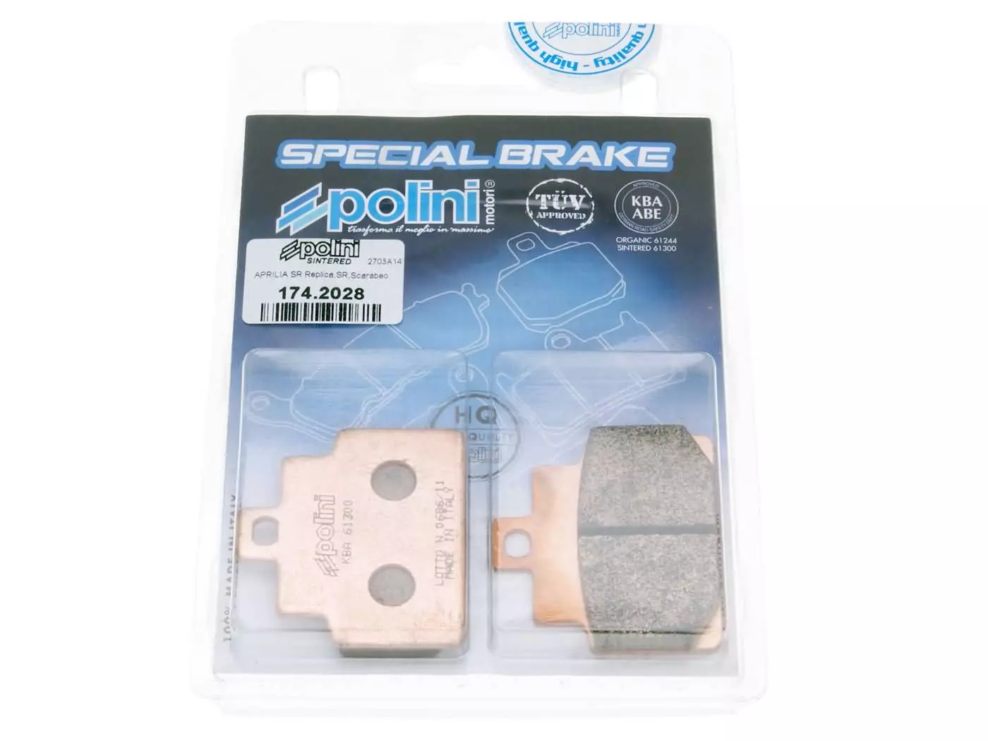 Buy now: Brake Pads Polini Sintered For Aprilia Scarabeo 100 Brake Pads Polini Sintered For Aprilia Scarabeo 100