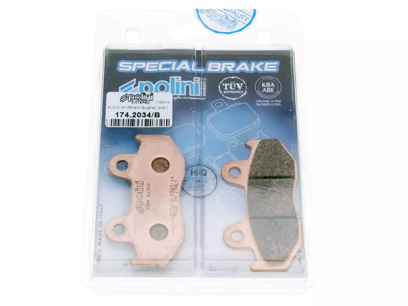 Brake Pads Polini Sintered For Suzuki AN Burgman 250, 400 96-00