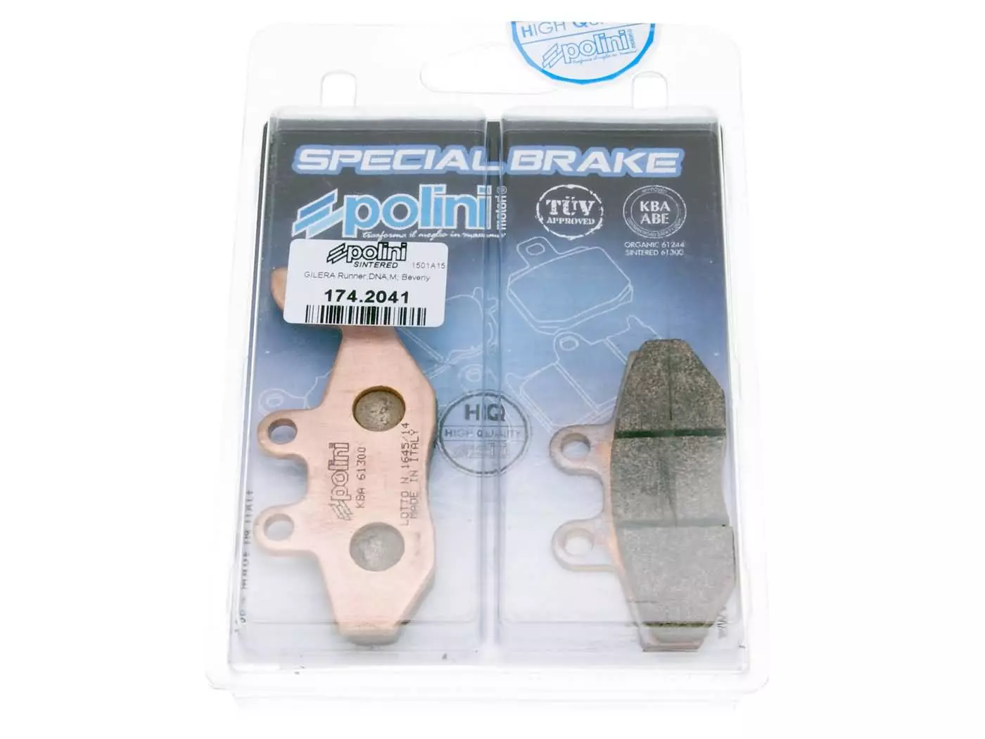 Brake Pads Polini Sintered For Aprilia, Derbi, Gilera, Piaggio, Vespa