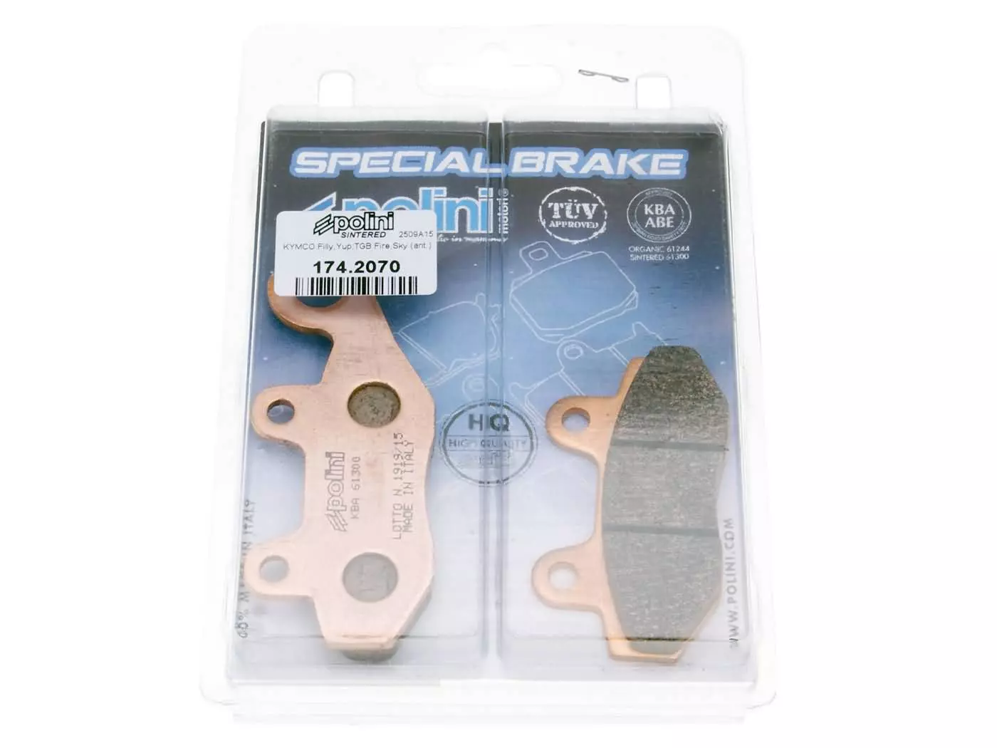 Brake Pads Polini Sintered For Kymco, Peugeot