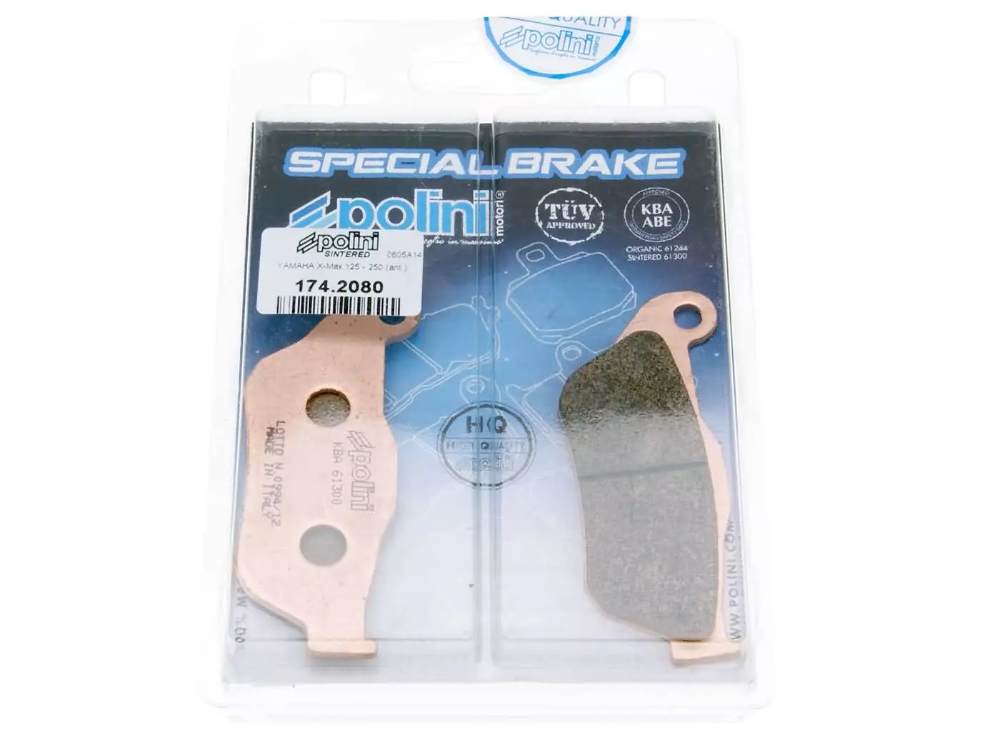 Brake Pads Polini Sintered For Yamaha X-Max, MBK Skycruiser