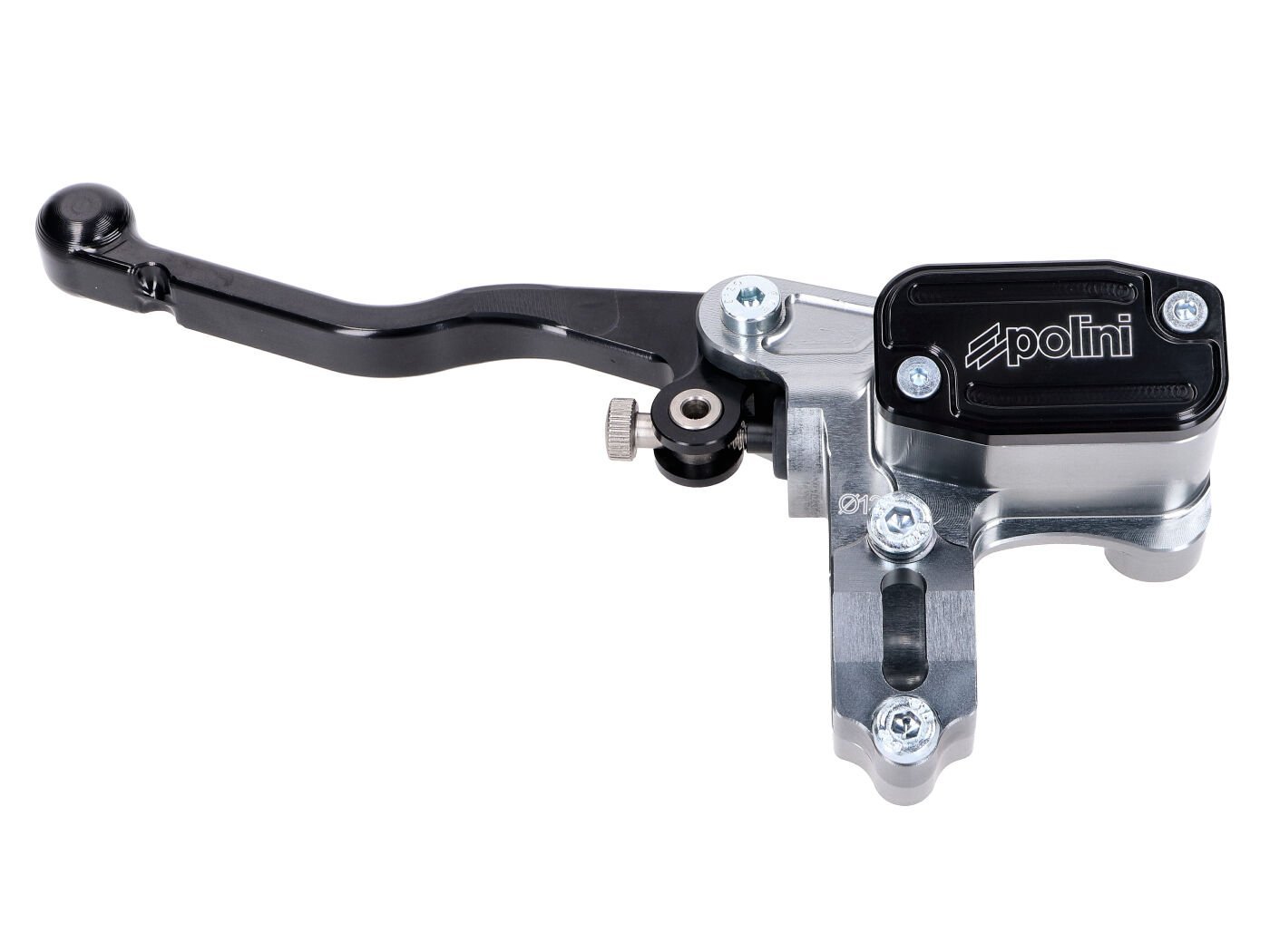 Brake Pump / Brake Cylinder Polini Rear (left) Piston D=13mm Polini With Handbrake Lever For Yamaha Aerox 50cc LC 2004- MBK Nitro 50cc LC 1996- Piaggio Zip 50cc LC 1996