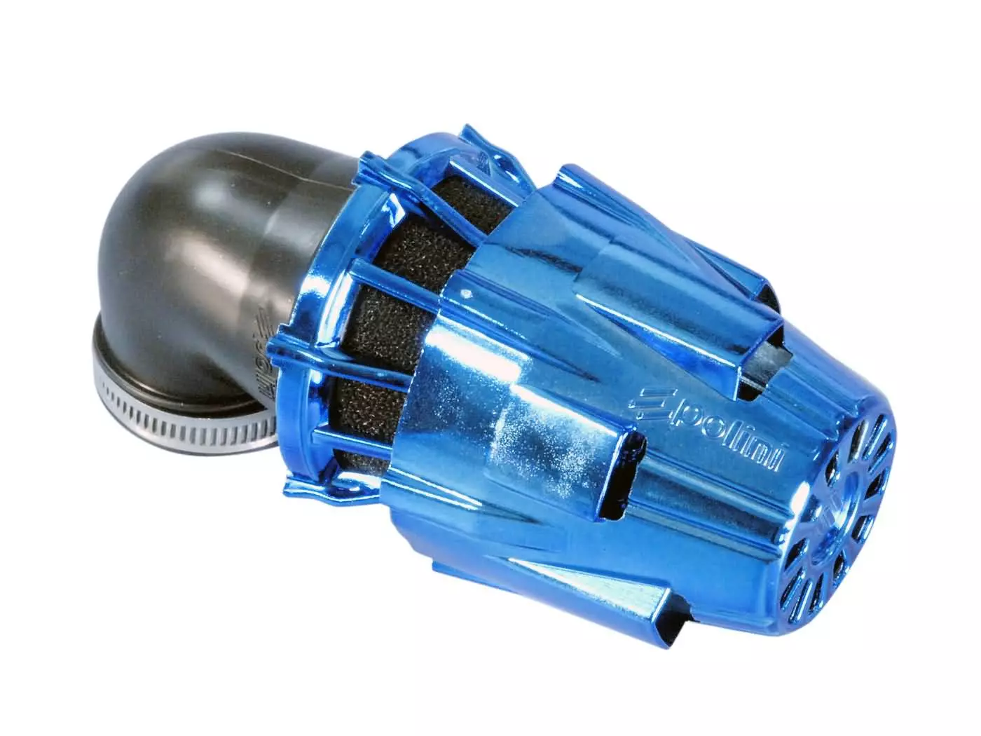 Air Filter Polini D.37 Air Box 37mm 90° Chromed Blue