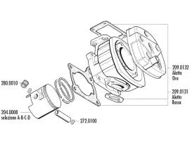 Piston Kit Polini 165cc 64mm (A) For Cagiva 125 2T LC