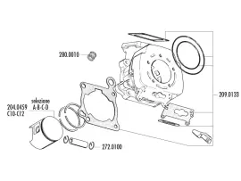 Piston Kit Polini 165cc 64mm (B) For Cagiva 125 2T LC C10, C12