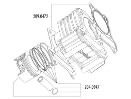 Cylinder Gasket Set Polini 221cc 69mm For LML 200 4T (carburetor Model)