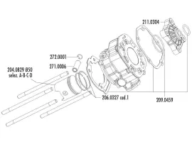 Cylinder Head Combustion Chamber Polini Aluminum Racing 80cc 50mm Piaggio / Derbi Engine D50B0