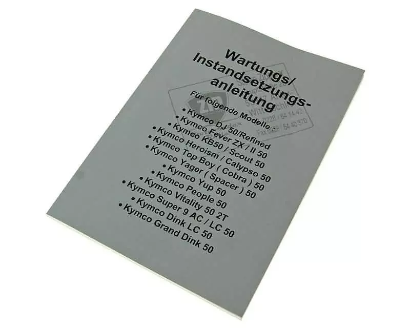Buy now: Maintenance / Repair Manual For 2-stroke Kymco Scooter (German) - ZZIP Maintenance / Repair Manual For 2-stroke Kymco Scooter (German) - ZZIP