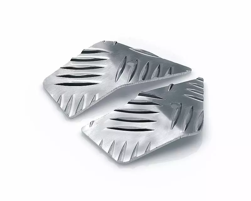 Pillion Foot Plates Opticparts DF Checkered Aluminium For Aprilia SR50 (97-12)