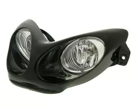 Headlight Dual Optics Halogen H3 Black E-marked For Yamaha Aerox, MBK Nitro