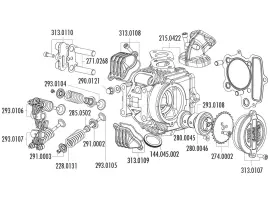 Nut Cylinder Head Polini Set Of 4 - M6