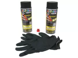 Strippable Lacquer Set Dupli-Color Sprayplast Black Mat 2x400ml