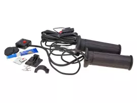 Heated Grip Kit Koso Black 130mm For Quad, ATV (w/ Thumb Throttle)