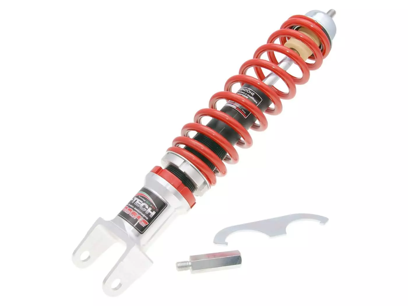 Buy now: Rear Shock Absorber Carbone Hi-Tech 340-365mm Chrome / Red For Vespa 50-90-125 Primavera, ET3 Rear Shock Absorber Carbone Hi-Tech 340-365mm Chrome / Red For Vespa 50-90-125 Primavera, ET3