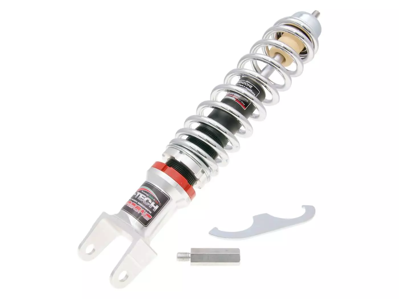 Rear Shock Absorber Carbone Hi-Tech 340-365mm Chrome For Vespa 50-90-125 Primavera, ET3