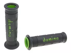 Handlebar Grip Set Domino A250 On-road Black / Green Open End Grips