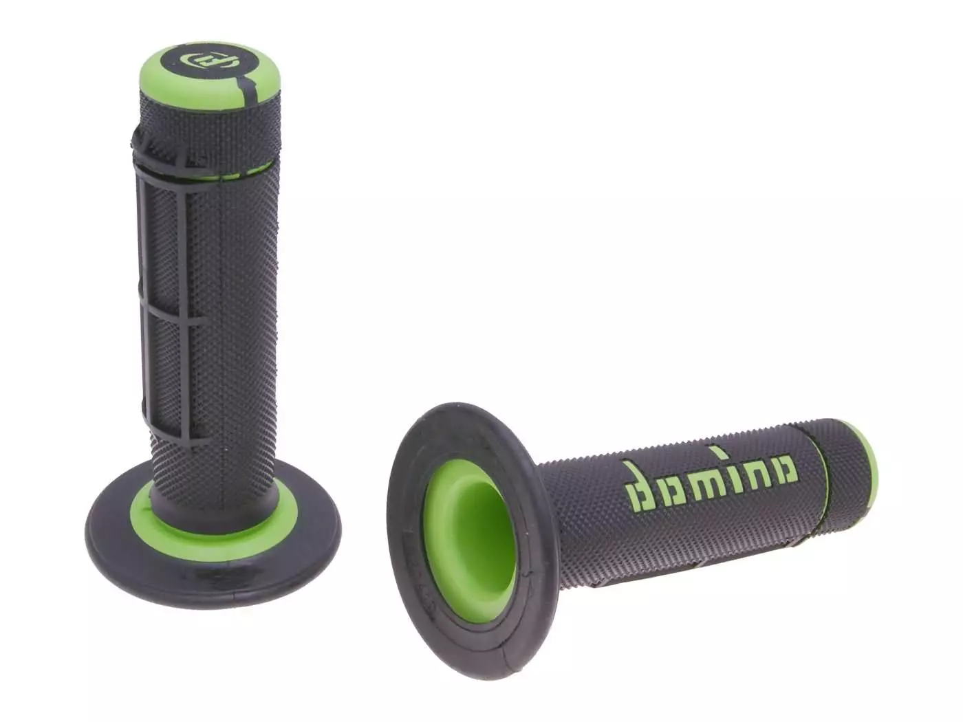 Handlebar Grip Set Domino A020 Off-road Half Waffle Black / Green