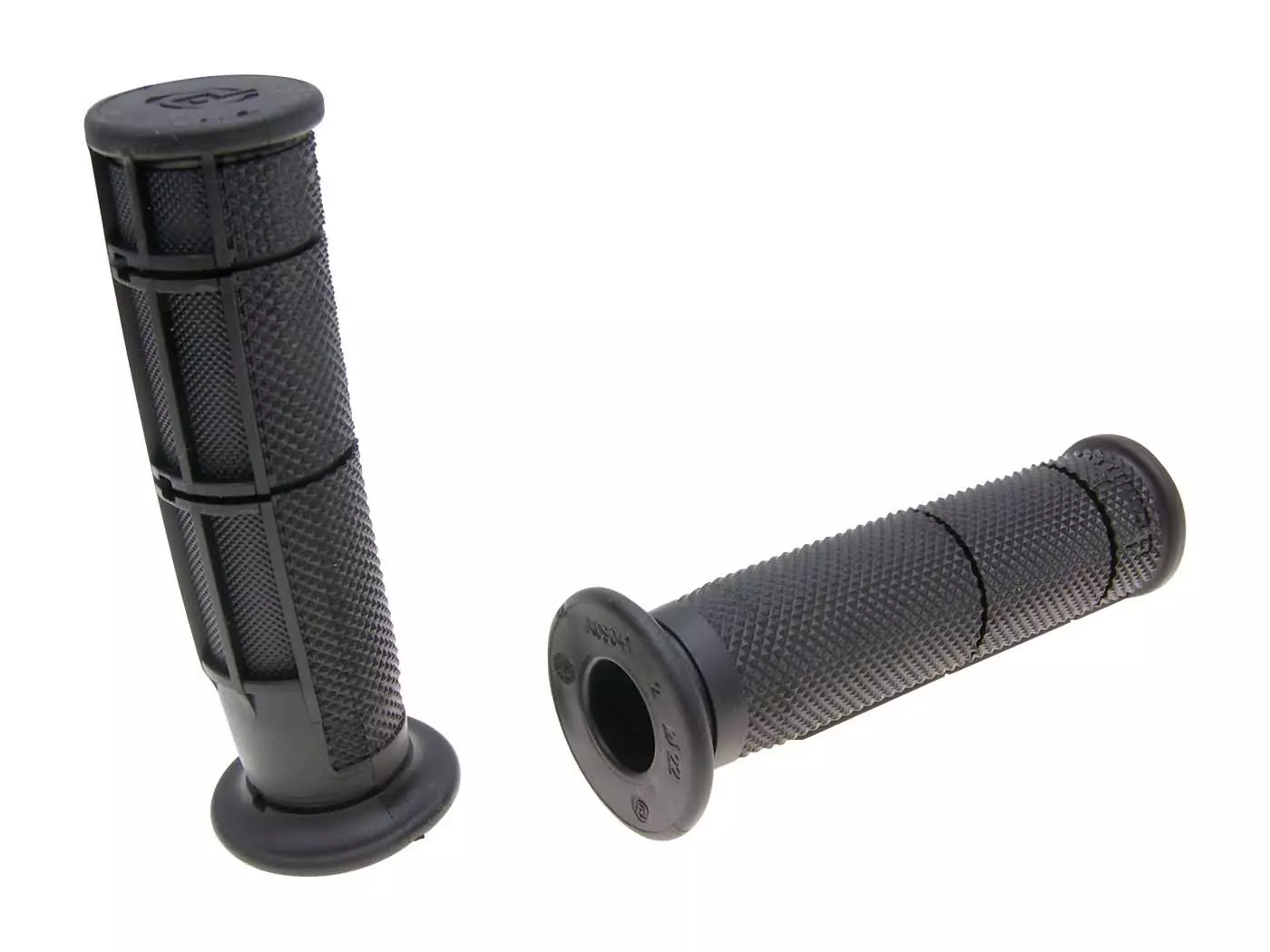 Handlebar Rubber Grip Set Domino Half Waffle Quad, ATV Thumb Throttle 22/22mm - Black