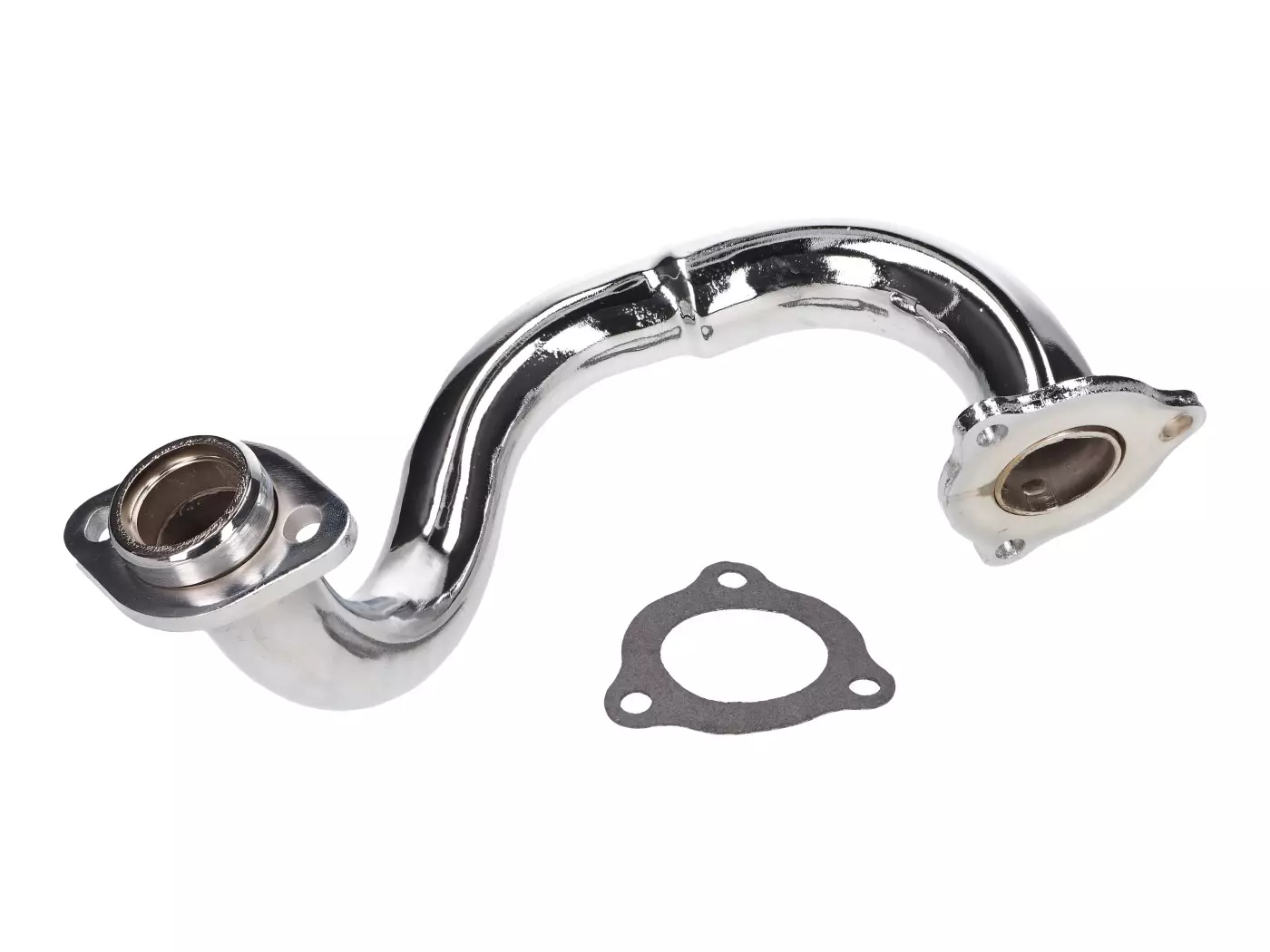 Exhaust Manifold Chromed, Unrestricted For Derbi Senda, Aprilia RX, SX, Gilera RCR, SMT