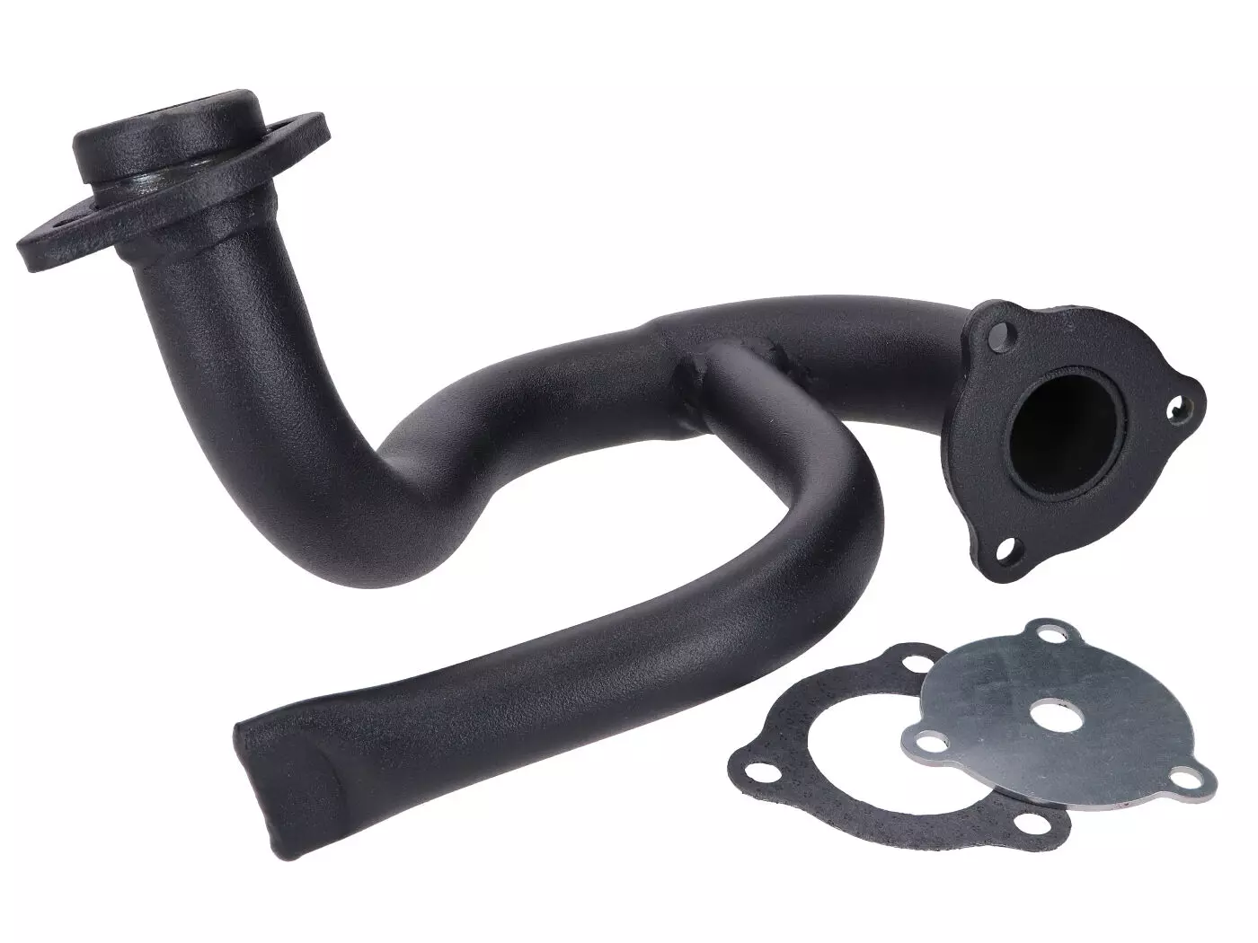 Exhaust Manifold Black W/ Choke Tube For Aprilia SX, RX, Derbi Senda, Gilera RCR, SMT