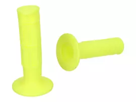 Handlebar Rubber Grip Set Domino 1150 Off-road Half Waffle Neon Yellow