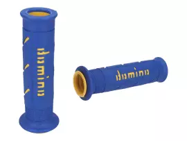 Handlebar Grip Set Domino A250 On-road Blue / Yellow Open End Grips