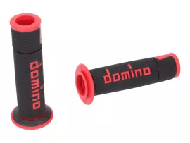 Handlebar Grip Set Domino A450 On-road Racing Black / Red Open End Grips