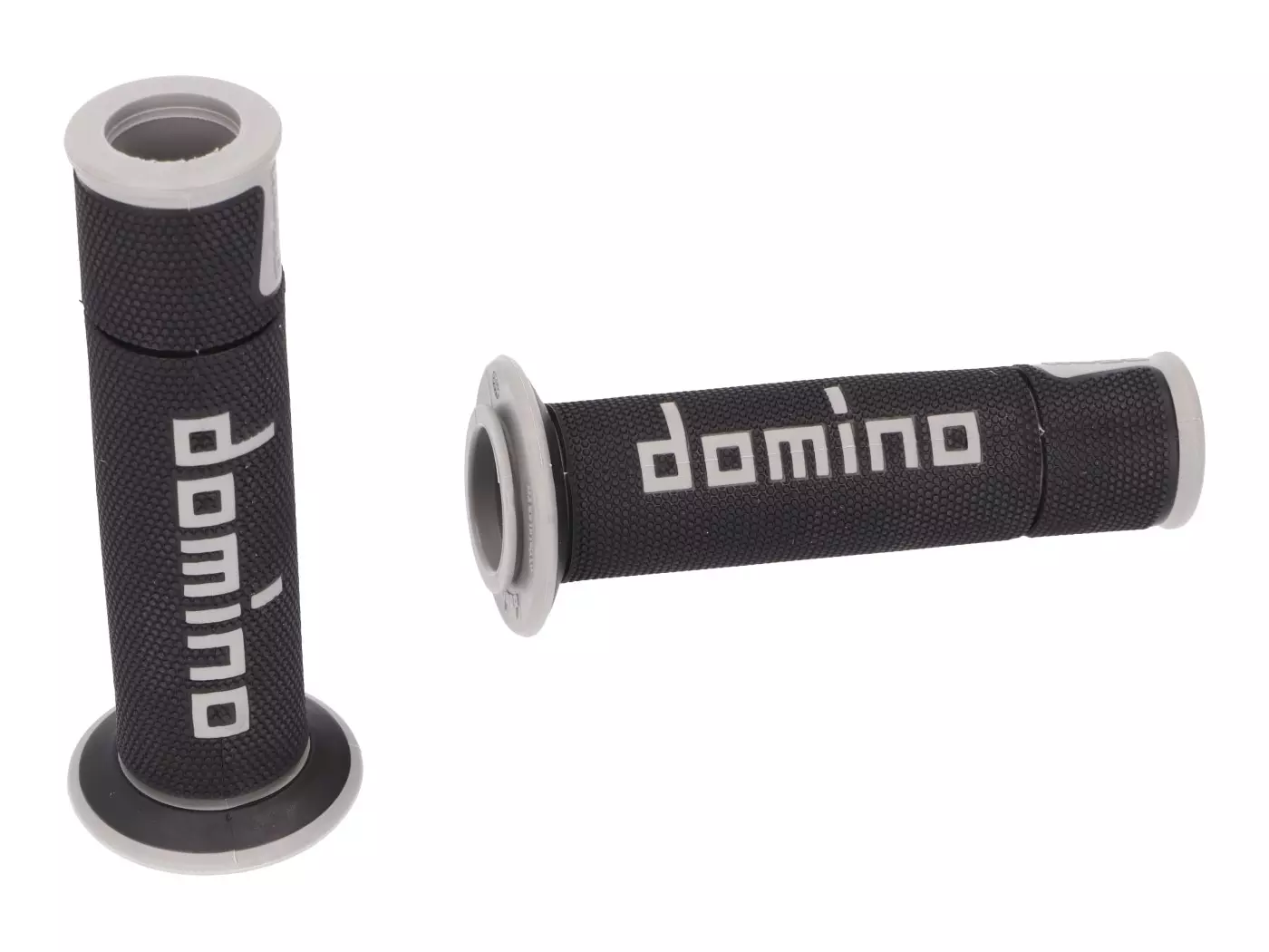 Handlebar Grip Set Domino A450 On-road Racing Black / Grey Open End Grips