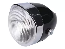 Headlight Round Black For Puch Classic