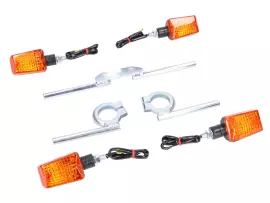Indicator Light Set 12V 20W W/ Mounting Brackets Zinc Plated For Simson S50, S51, S70