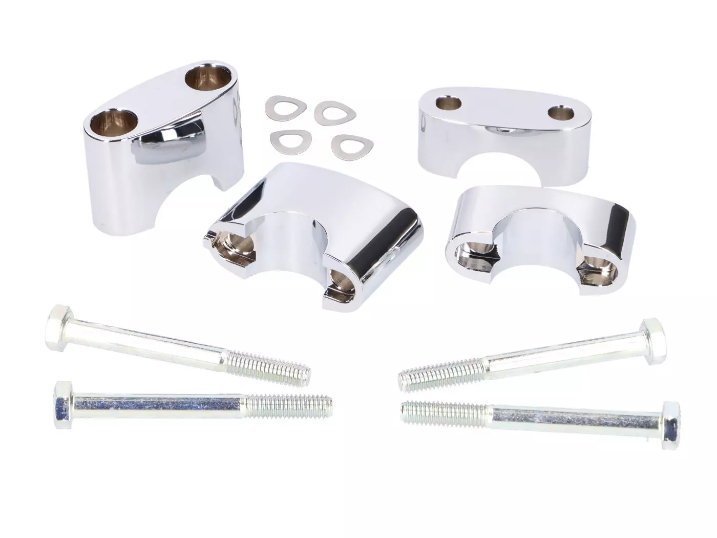 Handlebar Clamp Set Chromed For Simson S50, S51, S70