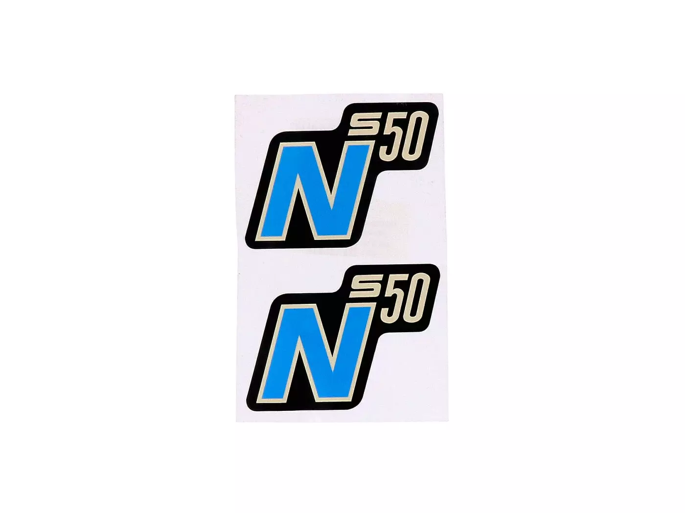 Logo Foil / Sticker S50 N Black-blue 2 Pieces For Simson S50N