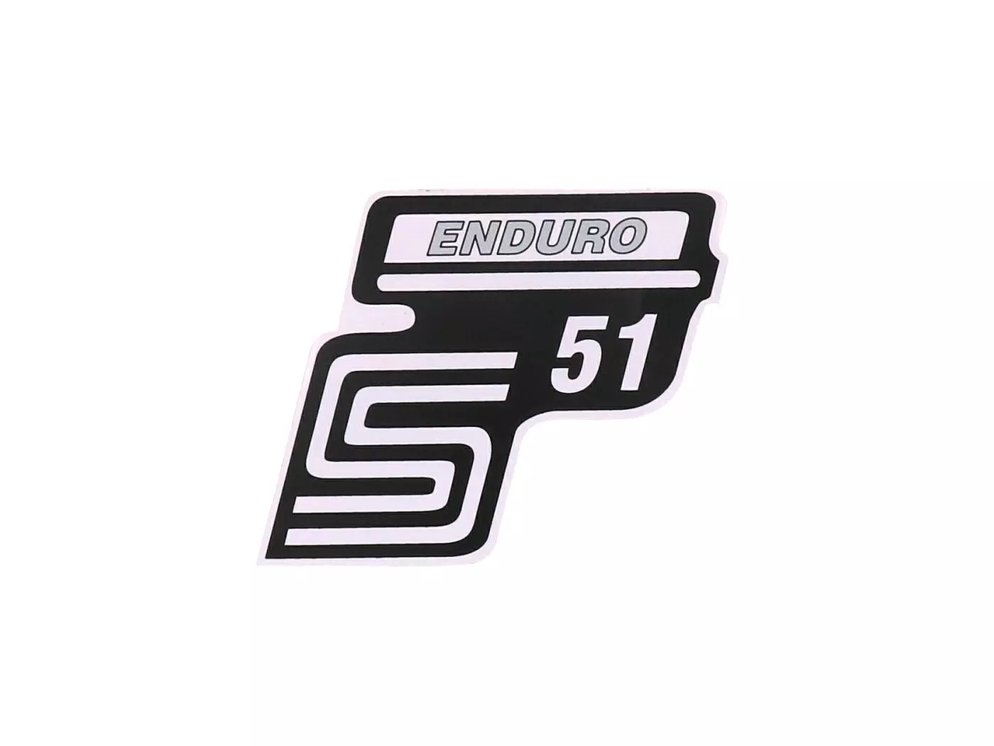 Logo Foil / Sticker S51 Enduro Silver For Simson S51