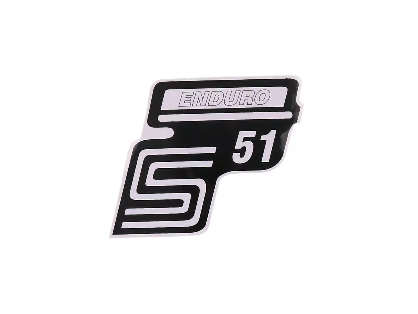 Logo Foil / Sticker S51 Enduro White For Simson S51