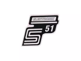 Logo Foil / Sticker S51 Elektronik White For Simson S51