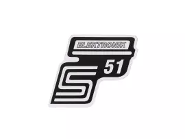 Logo Foil / Sticker S51 Elektronik Silver For Simson S51