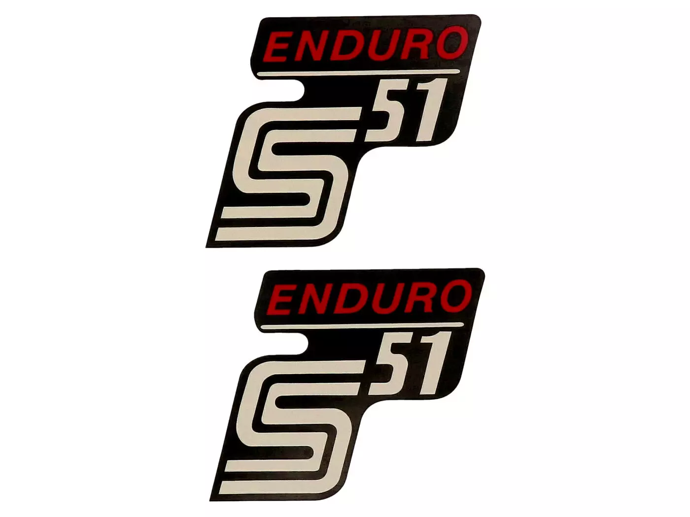 Logo Foil / Sticker S51 Enduro Black-red 2 Pieces For Simson S51
