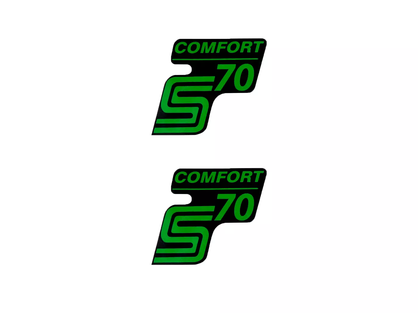 Logo Foil / Sticker S70 Comfort Black-green 2 Pieces For Simson S70