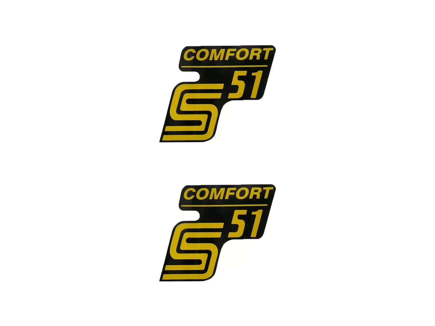 Logo Foil / Sticker S51 Comfort Black-yellow 2 Pieces For Simson S51
