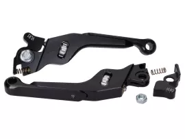 Brake Lever Set CNC Black Adjustable For Gilera Runner, Vespa GTS, GTV